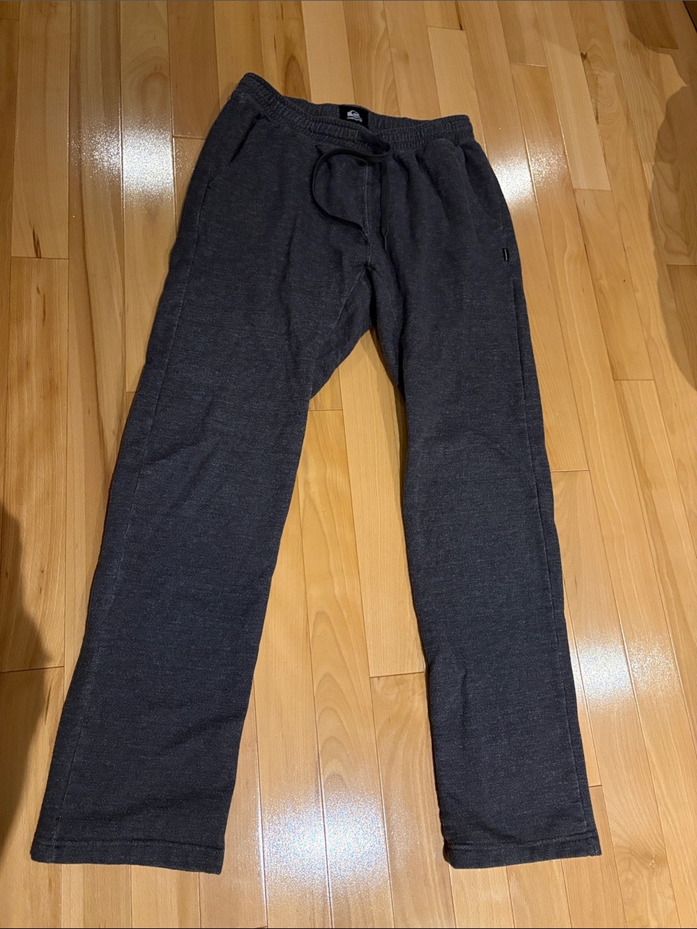 Quiksilver Men's Dark Charcoal/Grey Drawstring Sweatpants - size S
